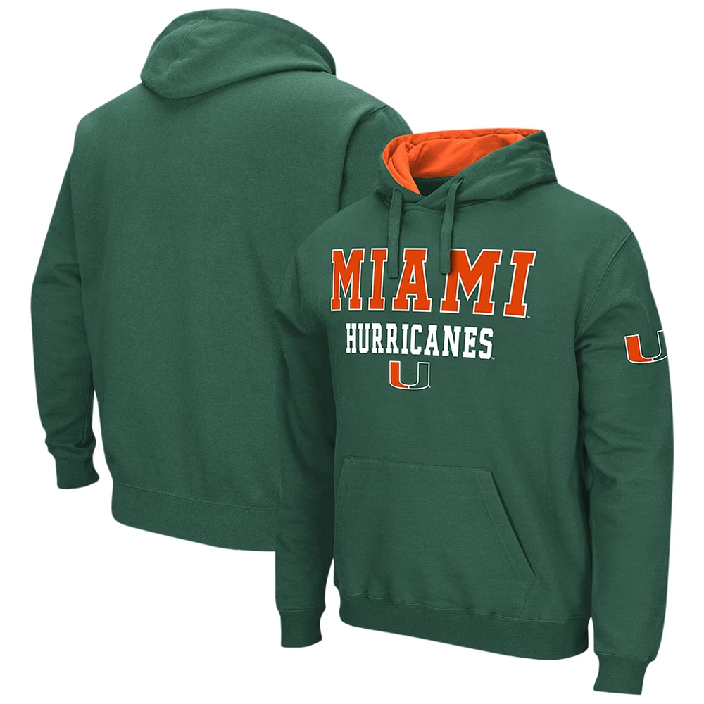 Sweat à capuche Sunrise pour hommes, vert Colosseum, Miami Hurricanes