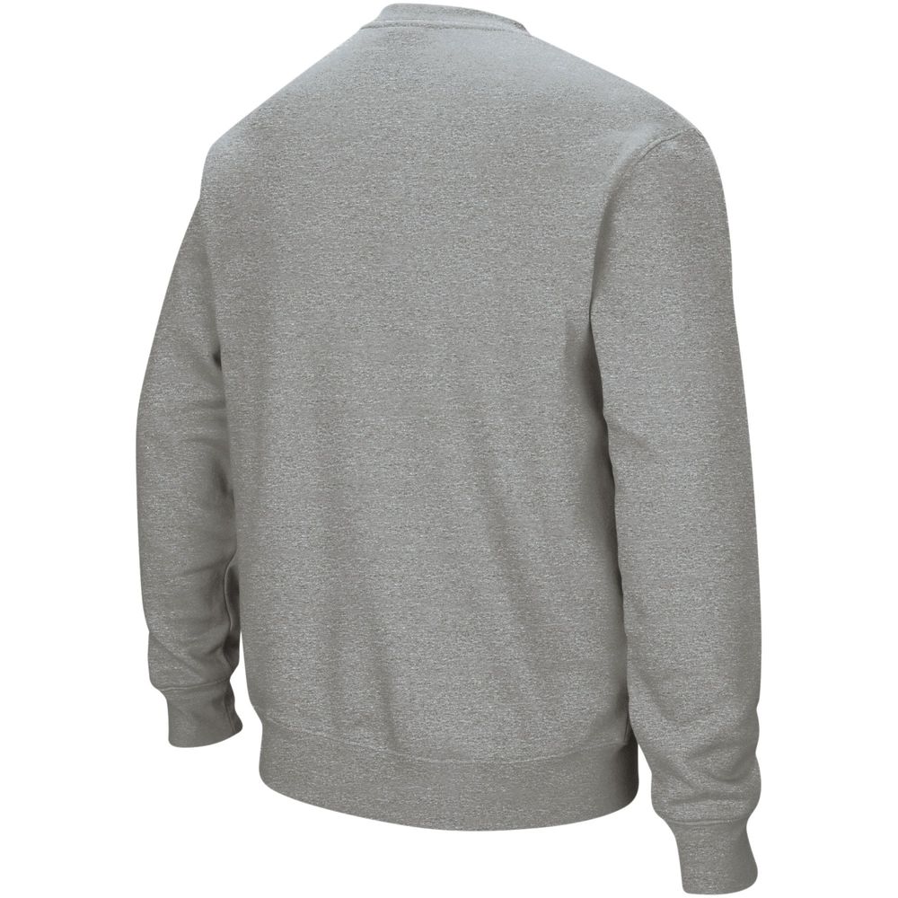 Men's Colosseum Heather Gray Miami Hurricanes Arch & Logo Crew Neck Sweatshirt