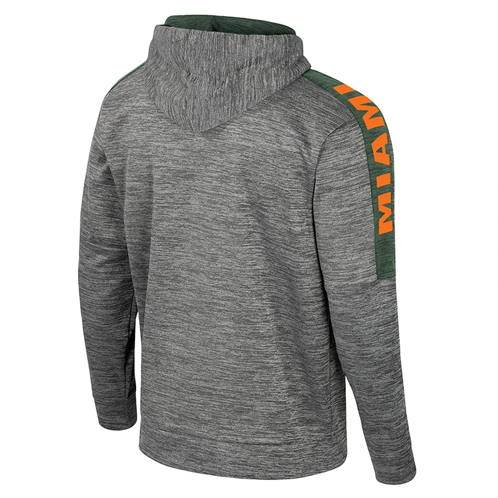 Men's Colosseum Heather Gray Miami Hurricanes Dozer Pullover Hoodie