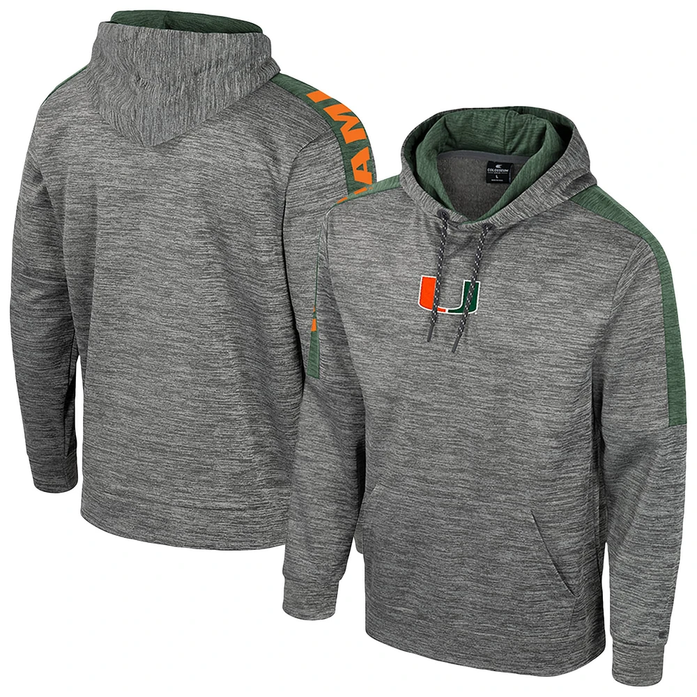 Men's Colosseum Heather Gray Miami Hurricanes Dozer Pullover Hoodie