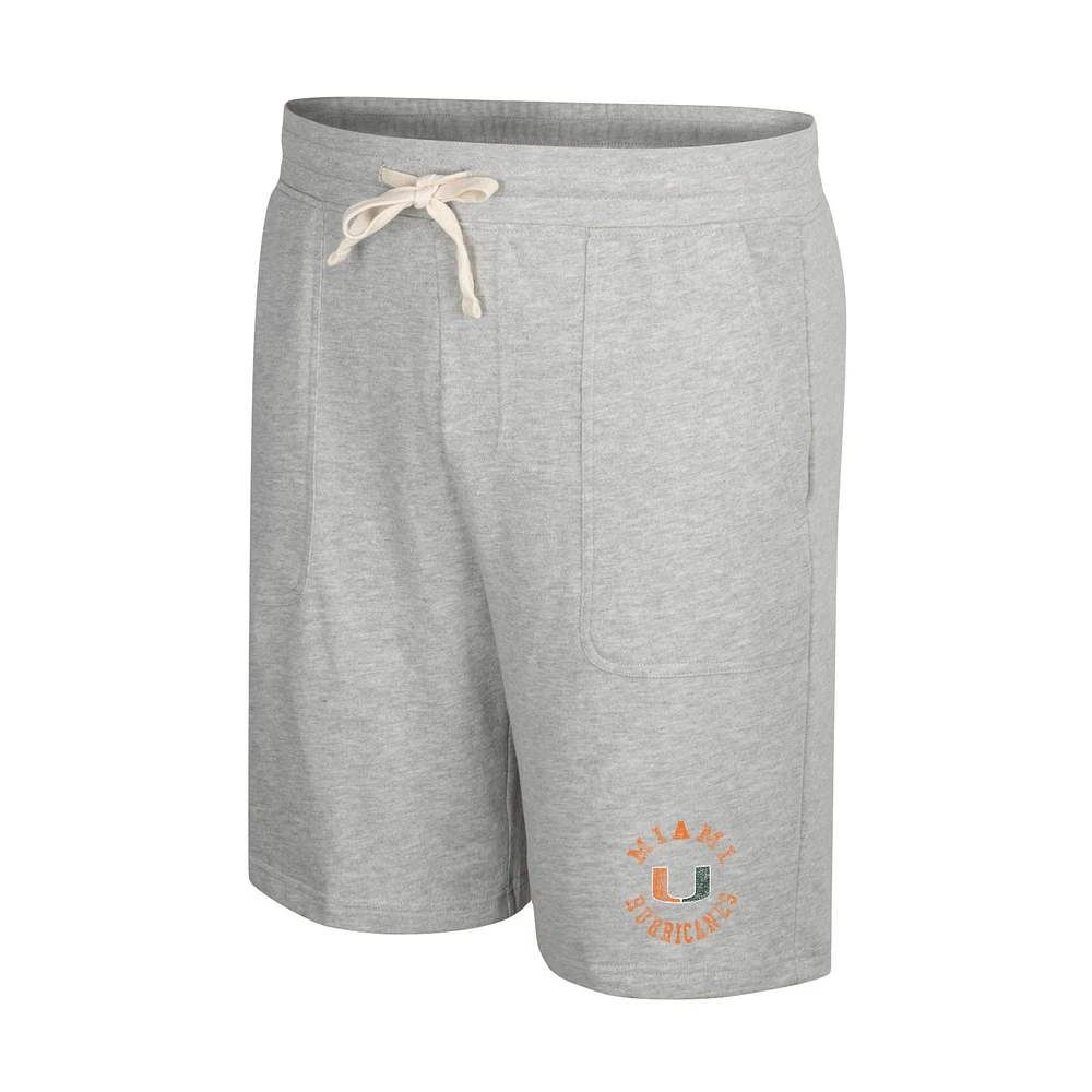 Men's Colosseum Heather Gray Miami Hurricanes Love To Hear This Terry Shorts