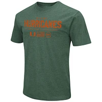Men's Colosseum Heather Green Miami Hurricanes OHT Military Appreciation Flag 2.0 T-Shirt