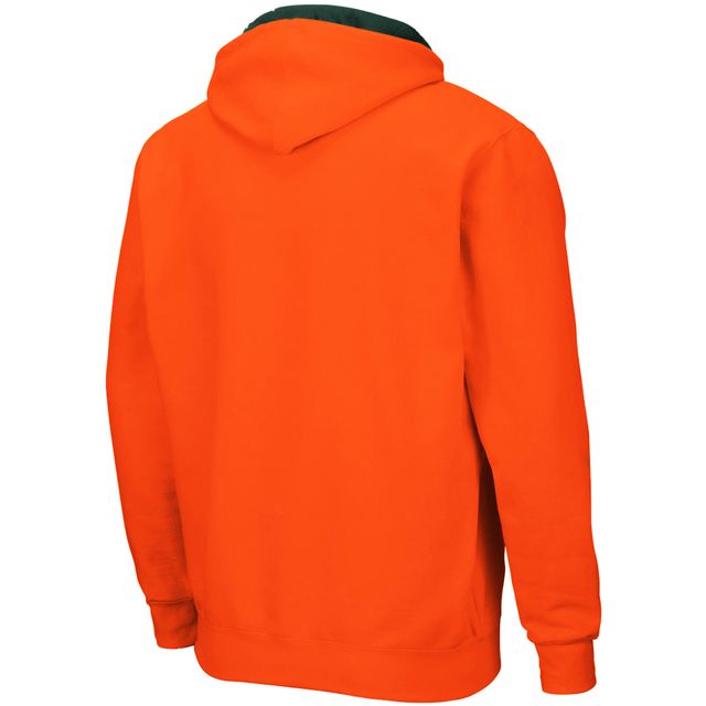 Sweat à capuche zippé orange Colosseum Miami Hurricanes Arch & Logo pour homme