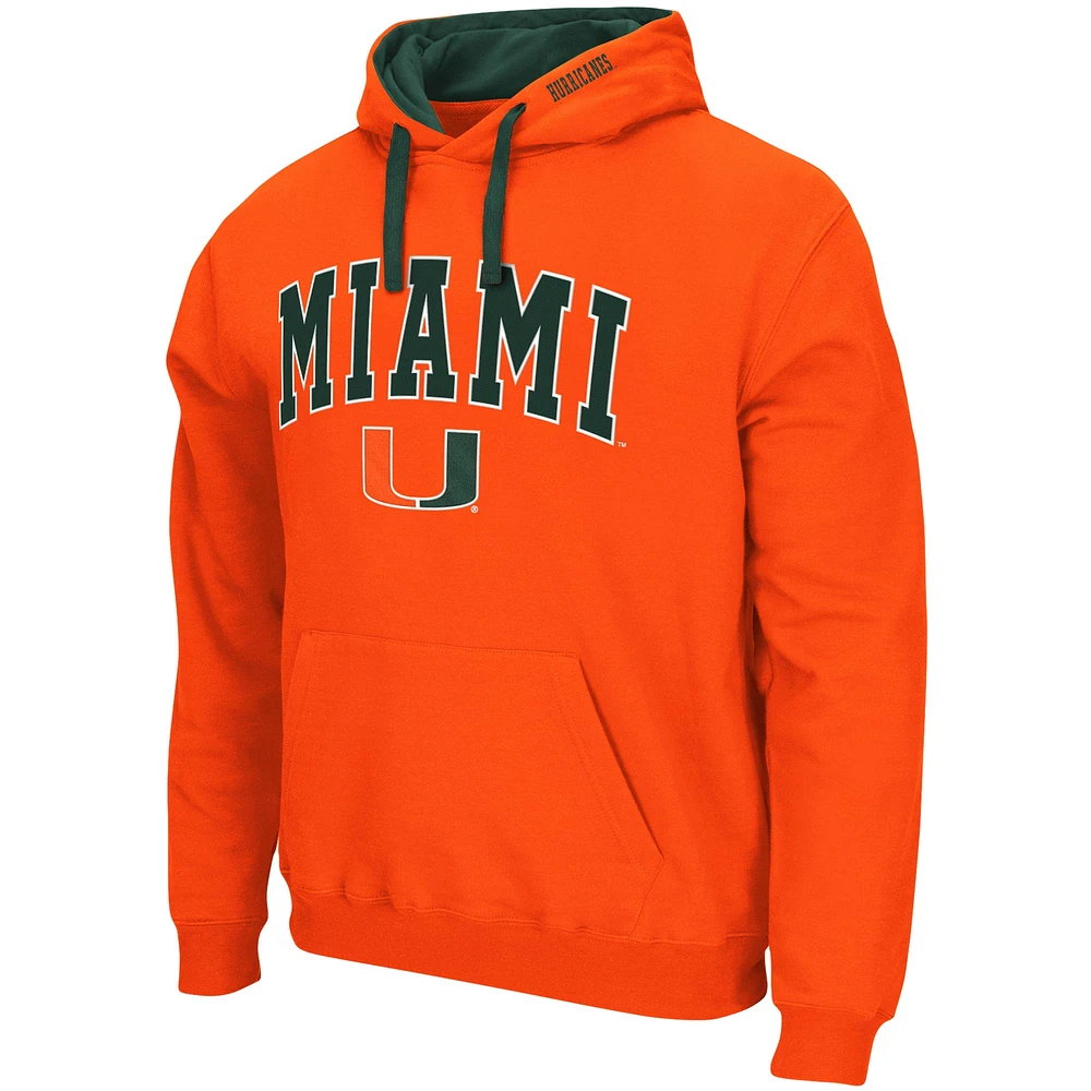 Men's Colosseum Orange Miami Hurricanes Big & Tall Arch Logo 2.0 Pullover Hoodie