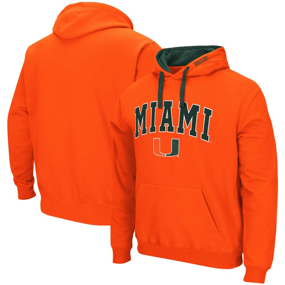 Men's Colosseum Orange Miami Hurricanes Big & Tall Arch Logo 2.0 Pullover Hoodie