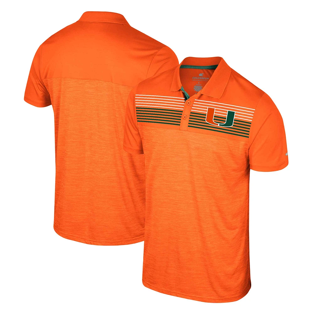 Men's Colosseum Orange Miami Hurricanes Big & Tall Langmore Polo