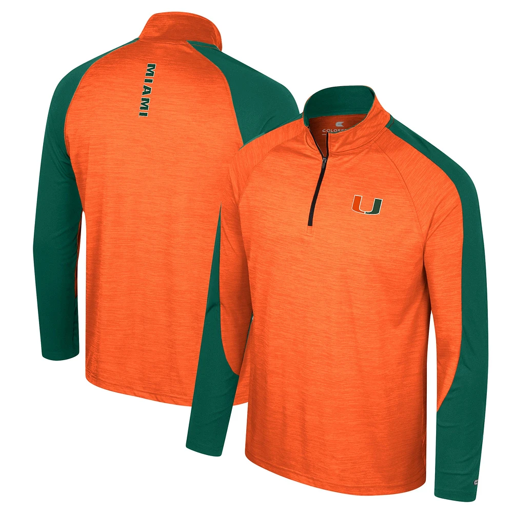 Haut à quart de zip Langmore Colosseum orange Miami Hurricanes pour hommes