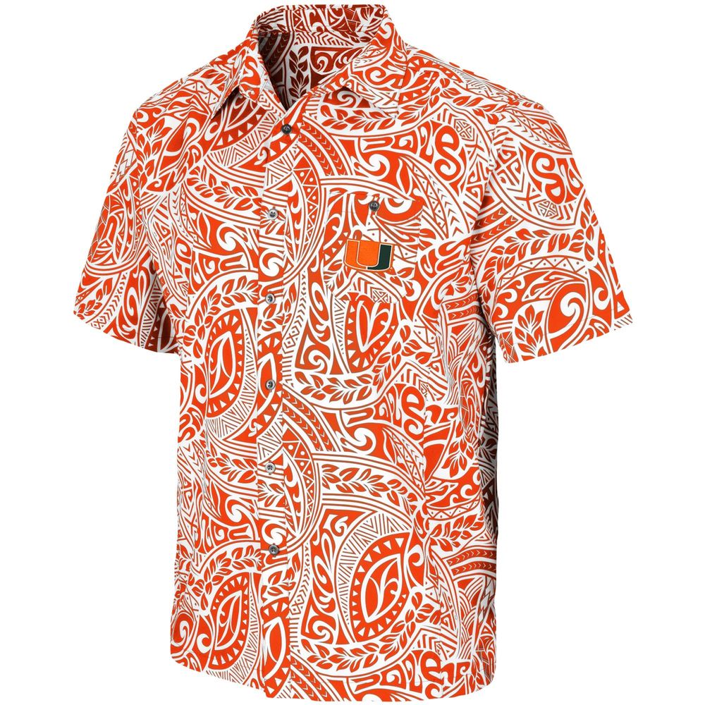 Men's Colosseum Orange Miami Hurricanes Make Like a Tree Camp Button-Up Shirt