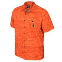 Chemise boutonnée Ozark orange Colosseum pour hommes, Miami Hurricanes