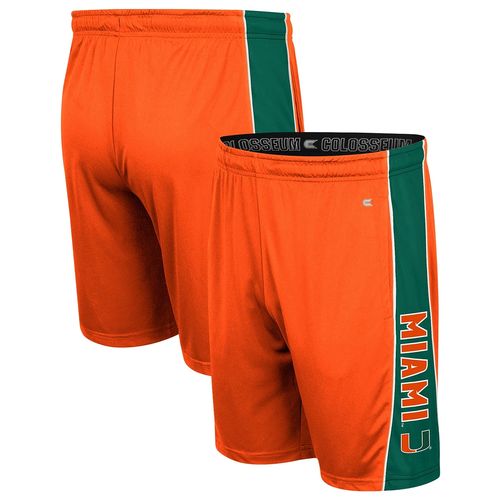 Men's Colosseum Orange Miami Hurricanes Panel Shorts