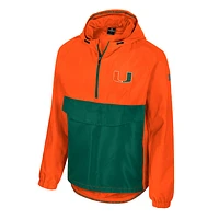 Men's Colosseum  Orange Miami Hurricanes Reloaded Anorak Half-Zip Jacket