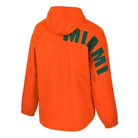 Men's Colosseum  Orange Miami Hurricanes Reloaded Anorak Half-Zip Jacket