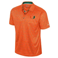 Polo de golf sublimé orange Colosseum pour homme des Miami Hurricanes