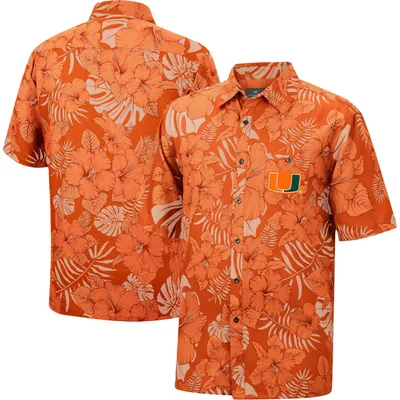 Miami Hurricanes Colosseum The Dude Camp Button-Up Shirt - Orange