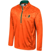 Veste à demi-zip Colosseum orange Miami Hurricanes The Machine pour hommes