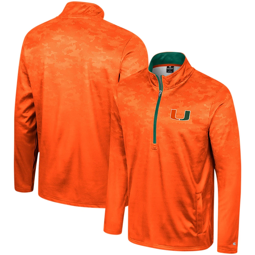 Veste à demi-zip Colosseum orange Miami Hurricanes The Machine pour hommes