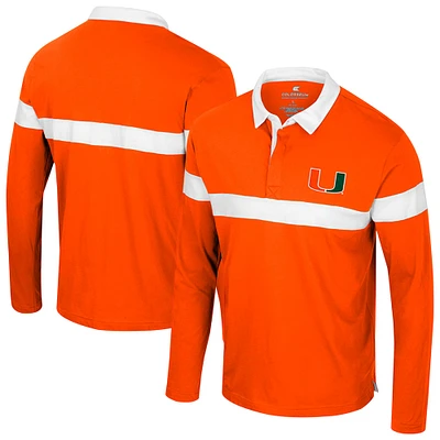 Polo à manches longues orange Colosseum pour homme Miami Hurricanes Too Cool For School