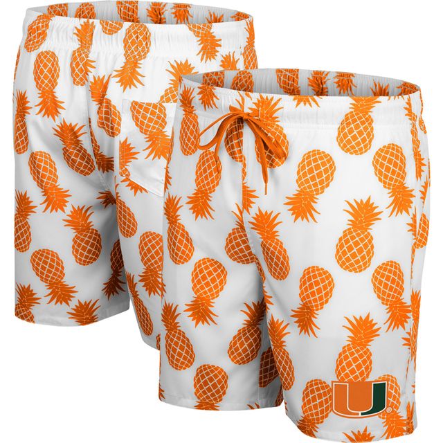 SHORT DE BAIN CO3 MIAMI BLANC ORNG POUR HOMMES ANANAS (BLANC/COULEUR D'ÉQUIPE LIMITÉE) SWMMEN