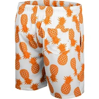 Men's Colosseum White/Orange Miami Hurricanes Pineapple Swim Shorts