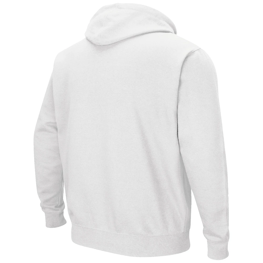 Men's Colosseum White Miami Hurricanes Arch & Logo 3.0 Pullover Hoodie