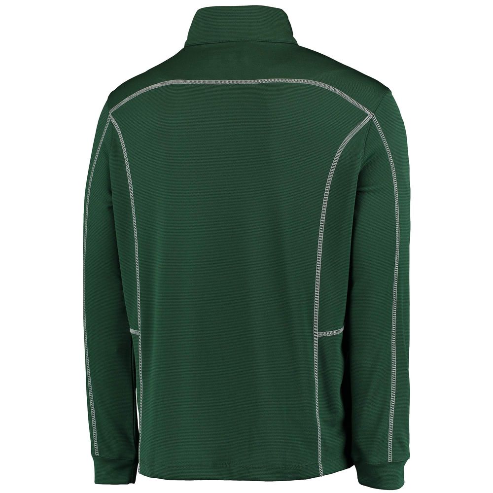 Men's Columbia Golf Green Miami Hurricanes Shotgun Omni-Wick Quarter-Zip Pullover Jacket