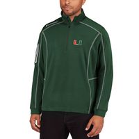 Men's Columbia Golf Green Miami Hurricanes Shotgun Omni-Wick Quarter-Zip Pullover Jacket