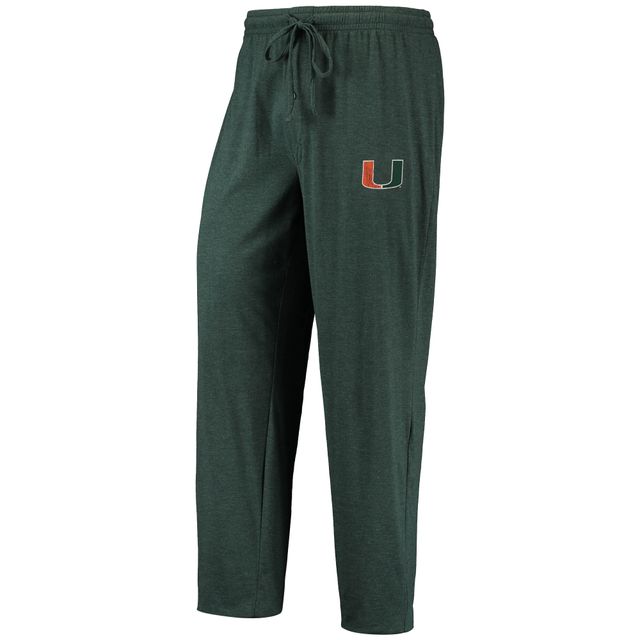 Ensemble de nuit pour homme Concepts Sport vert/anthracite chiné Miami Hurricanes Meter T-shirt à manches longues et pantalon