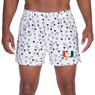 Miami Hurricanes Concepts Sport Epiphany Allover Print Knit Boxer Shorts - White