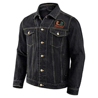 Men's Darius Rucker Collection by Fanatics Black Miami Hurricanes Button-Up Denim Jacket