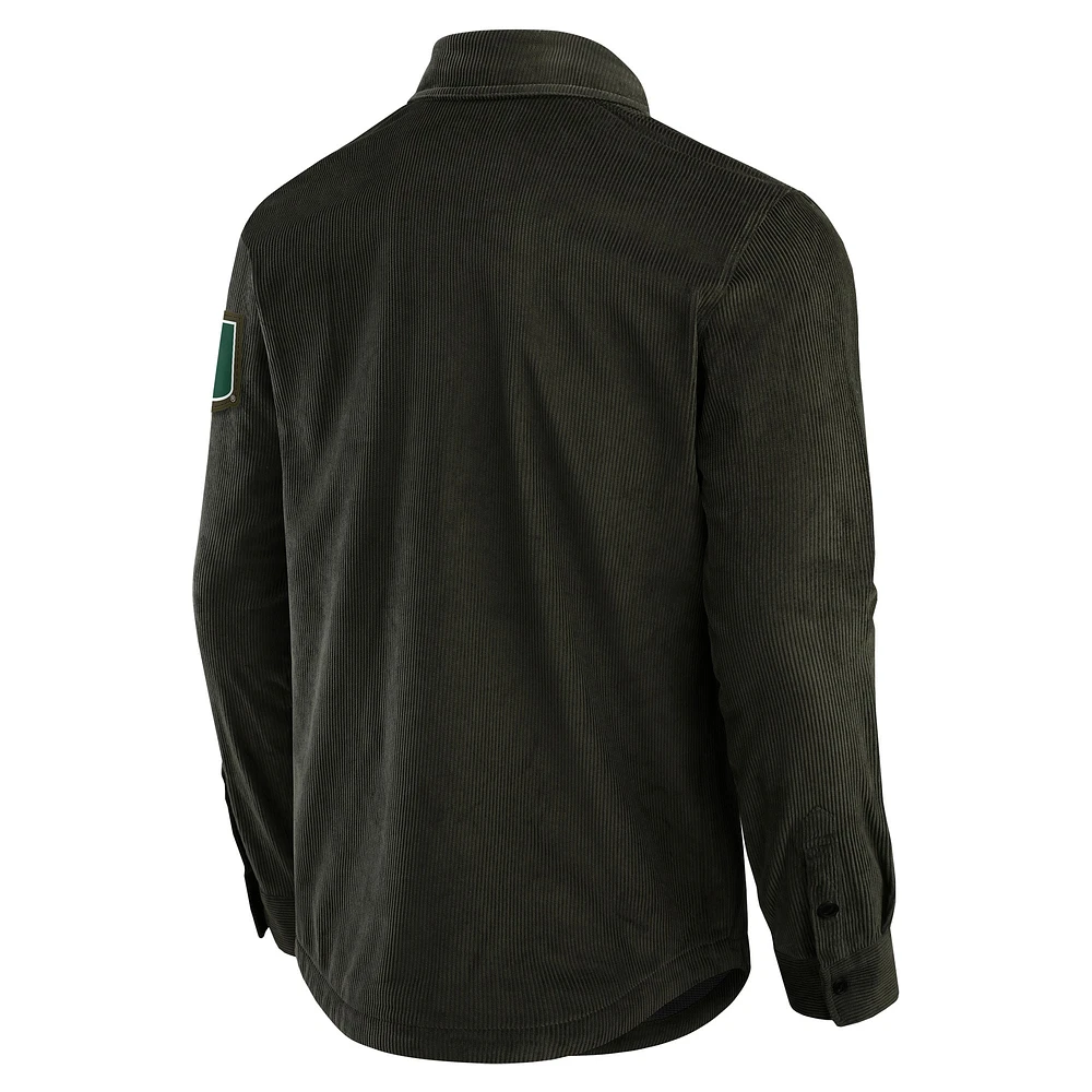 Veste-chemise en velours côtelé pour homme Darius Rucker Collection by Fanatics Olive Miami Hurricanes