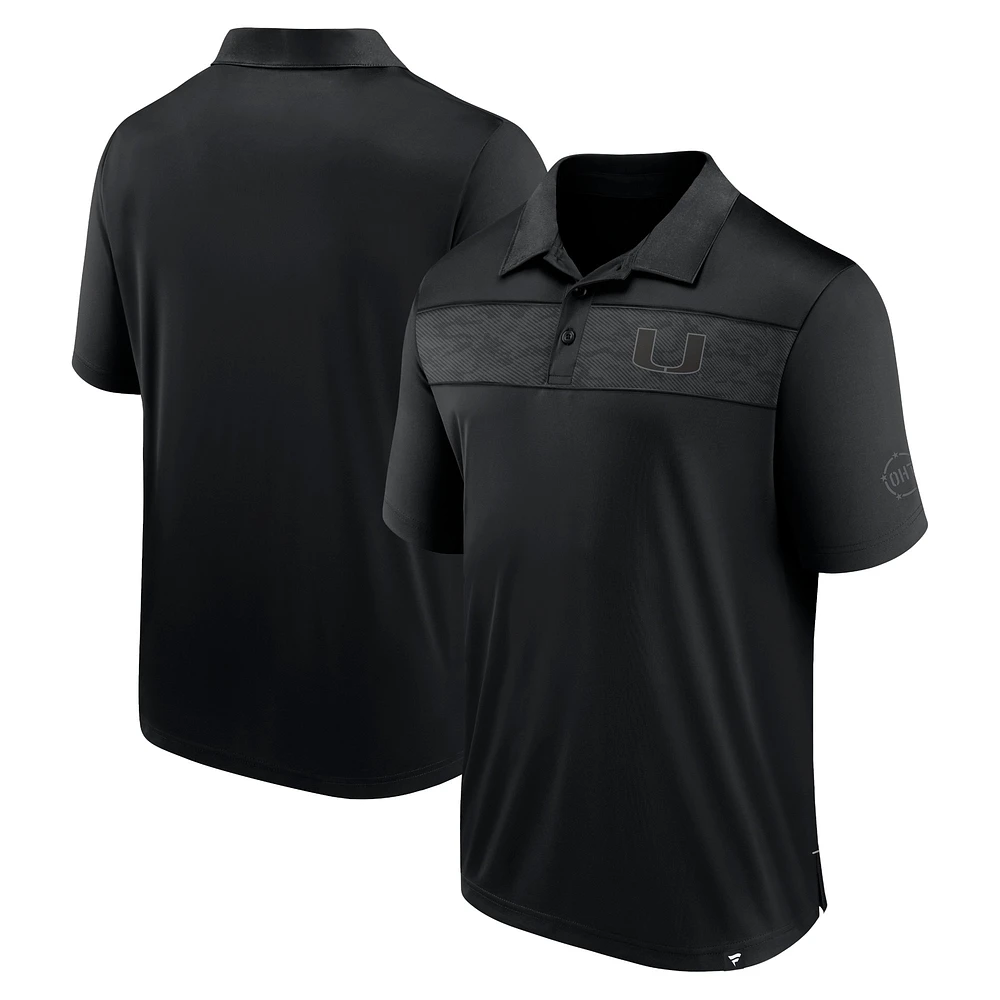 Polo d'appréciation militaire OHT Fanatics noir pour hommes des Miami Hurricanes