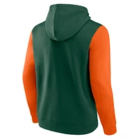 Men's Fanatics Green/Orange Miami Hurricanes Outline Pullover Hoodie