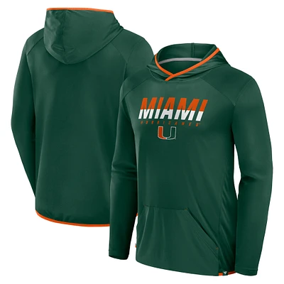 T-shirt à capuche de transition vert/orange pour hommes Fanatics Miami Hurricanes