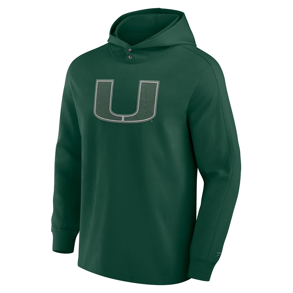 Sweat à capuche tri-blend vert Miami Hurricanes Fanatics pour hommes