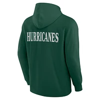 Sweat à capuche tri-blend vert Miami Hurricanes Fanatics pour hommes