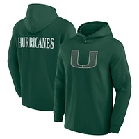 Sweat à capuche tri-blend vert Miami Hurricanes Fanatics pour hommes