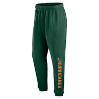 Men's Fanatics Green Miami Hurricanes Chop Block Fleece Sweatpants