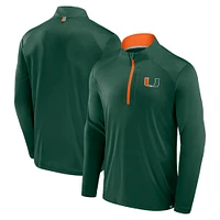 Veste zippée à quart de tour Fundamental Defender Miami Hurricanes Fanatics pour homme, verte