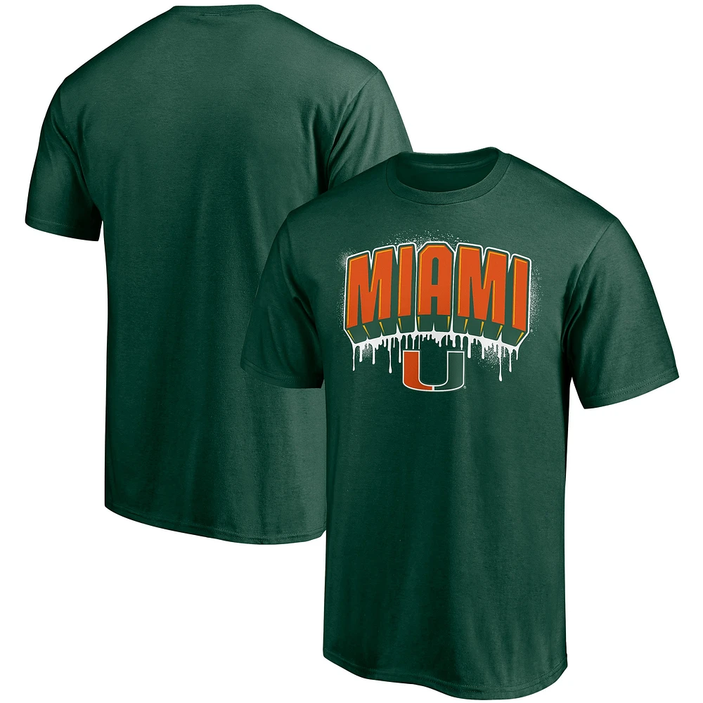 T-shirt vert Fanatics pour hommes, ville natale des Hurricanes de Miami