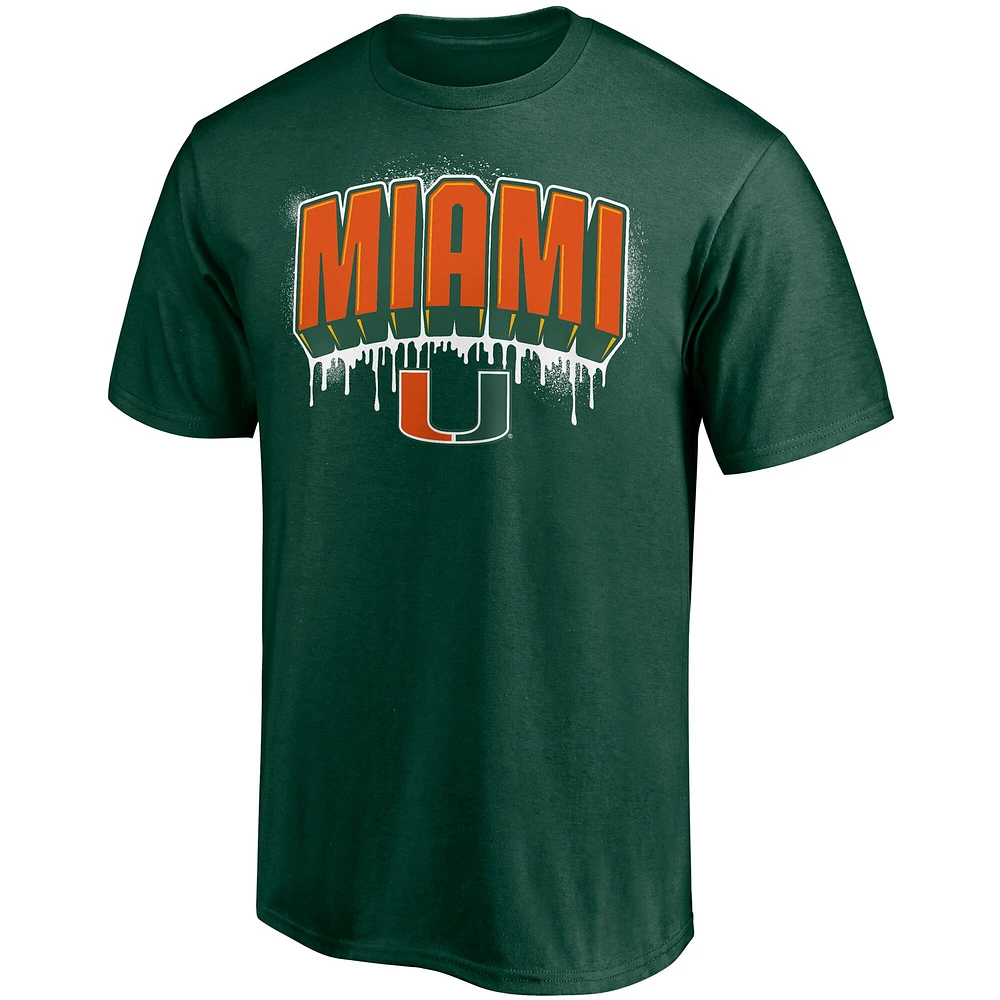 T-shirt vert Fanatics pour hommes, ville natale des Hurricanes de Miami