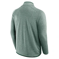 Men's Fanatics Green Miami Hurricanes Mock Neck Half-Zip Pullover Jacket