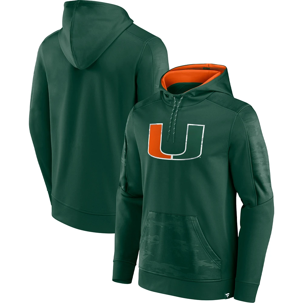 Men's Fanatics Green Miami Hurricanes On The Ball Pullover Hoodie