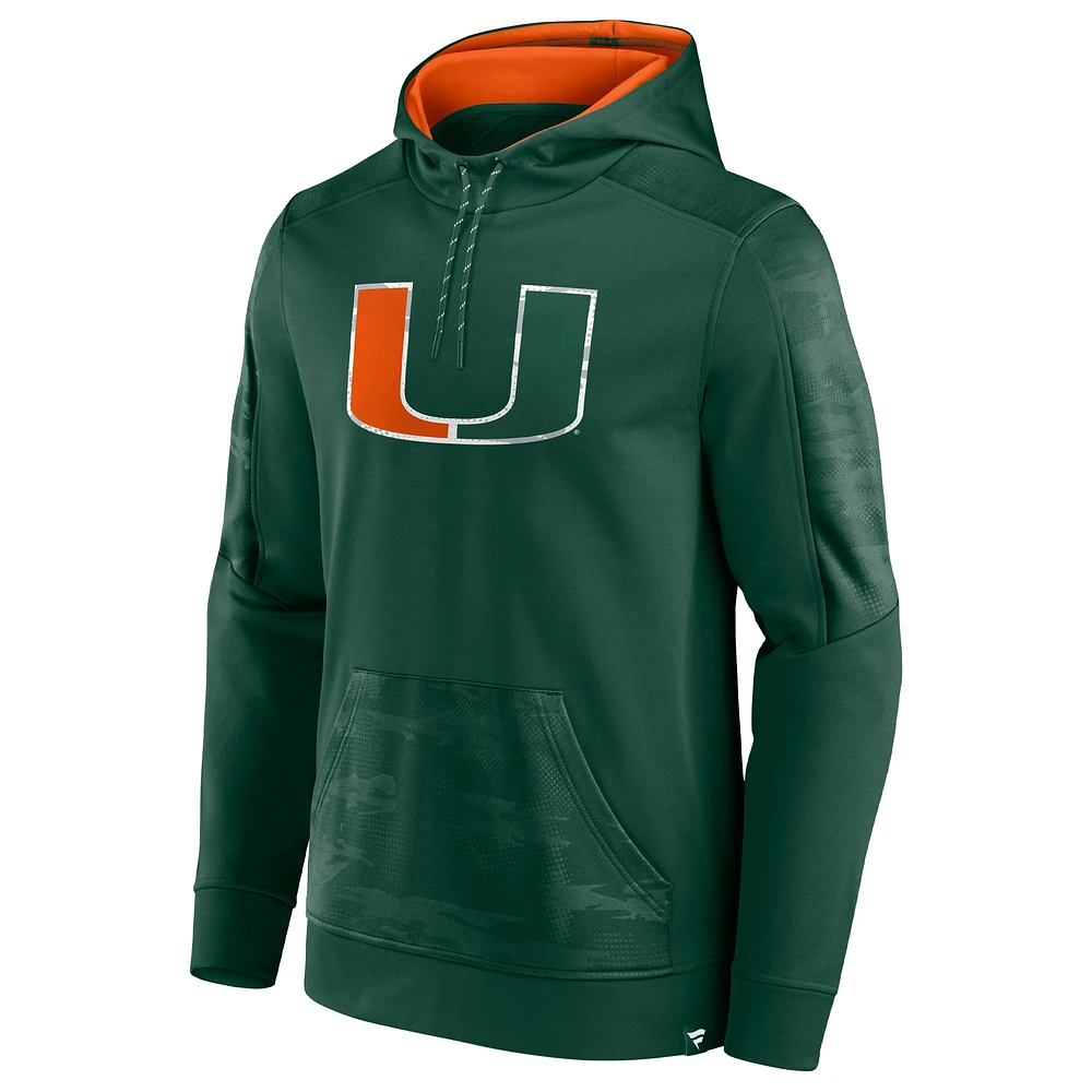 Men's Fanatics Green Miami Hurricanes On The Ball Pullover Hoodie