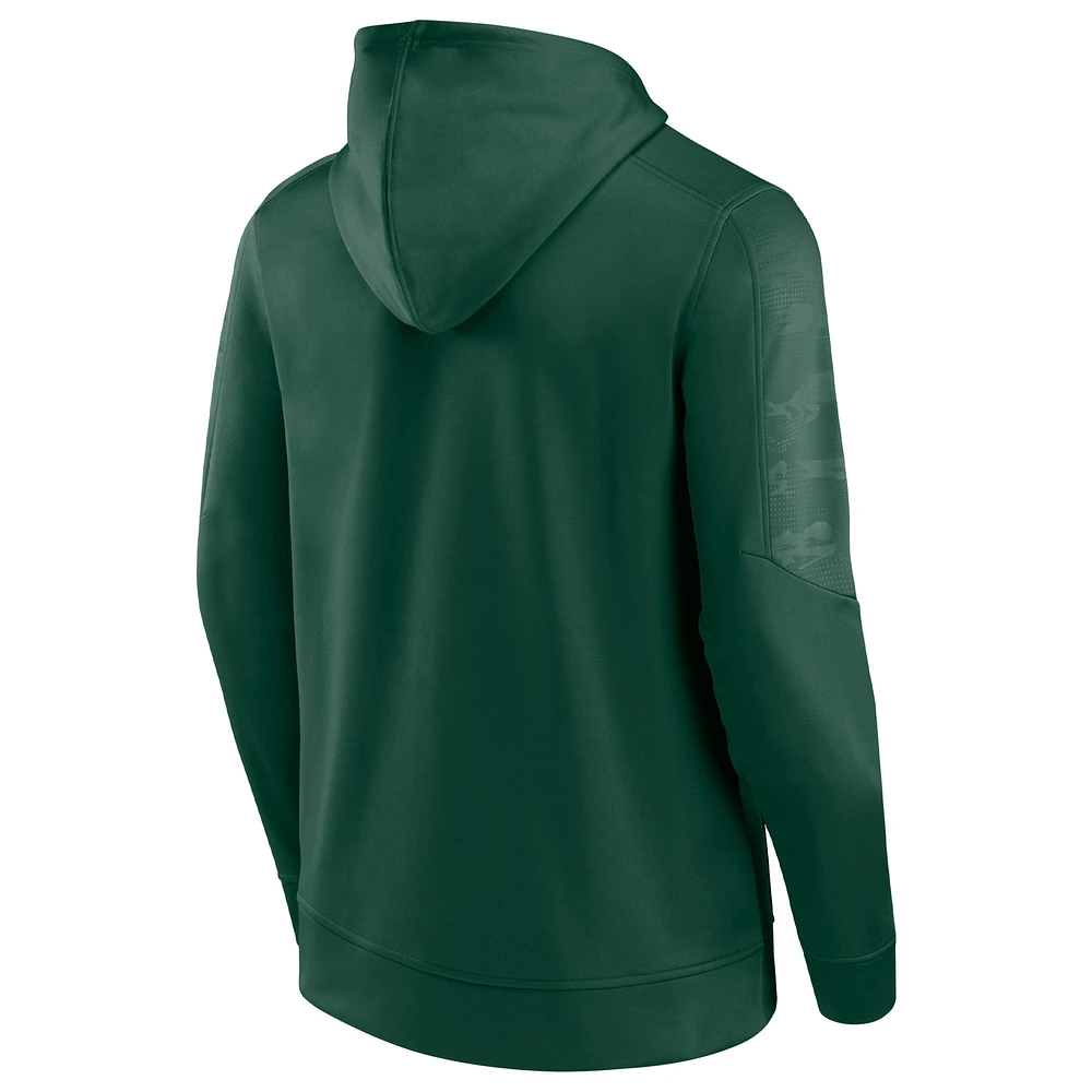 Men's Fanatics Green Miami Hurricanes On The Ball Pullover Hoodie