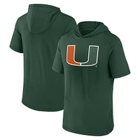 T-shirt à capuche avec logo principal Fanatics pour hommes, vert, Miami Hurricanes