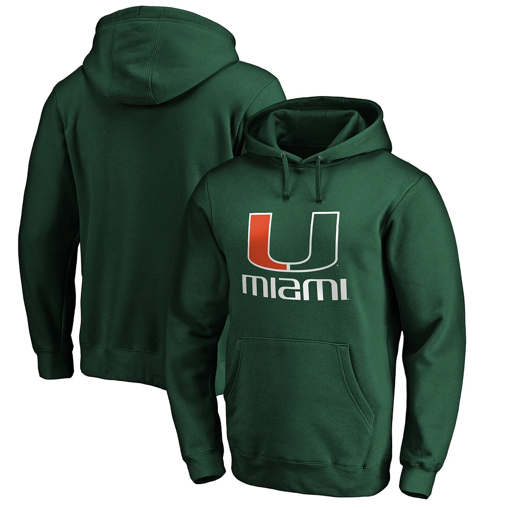 Sweat à capuche en polaire Fanatics Green Miami Hurricanes Team Lockup pour homme