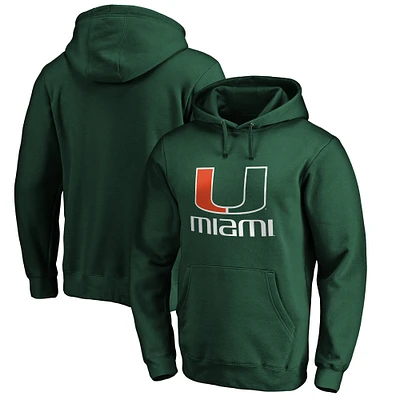 Sweat à capuche en polaire Fanatics Green Miami Hurricanes Team Lockup pour homme