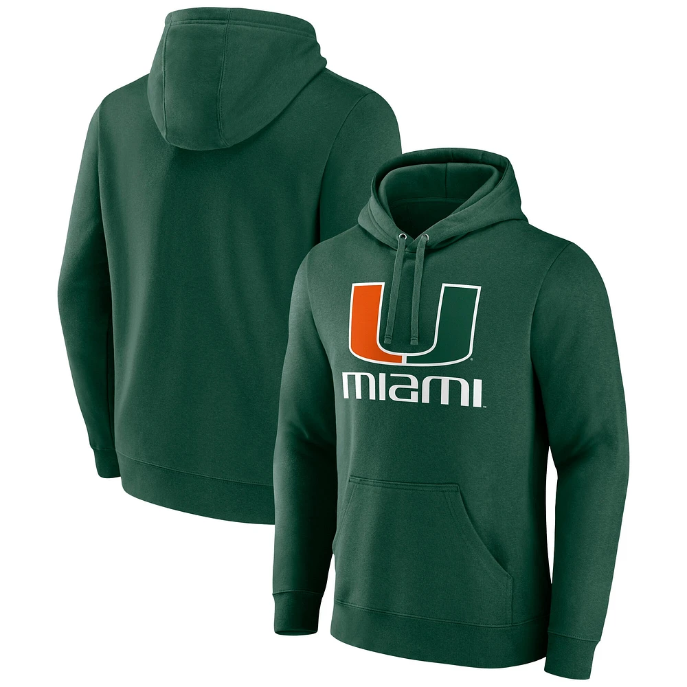 Sweat à capuche Fanatics Green Miami Hurricanes Team Lockup pour homme