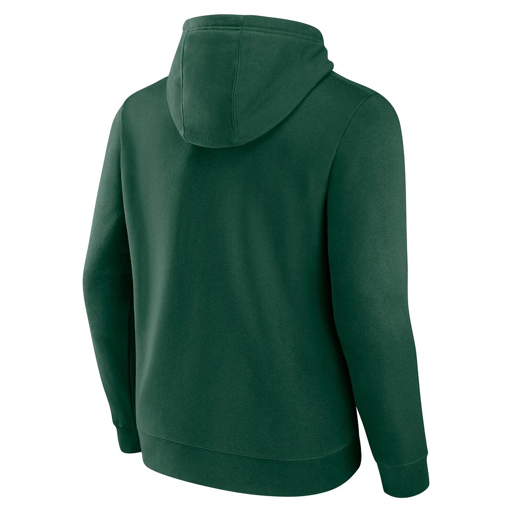 Men's Fanatics  Green Miami Hurricanes Team Lockup Pullover Hoodie