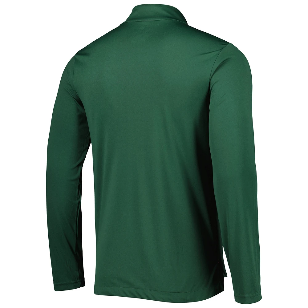 Men's Fanatics Green Miami Hurricanes Tough Minded Quarter-Zip Top